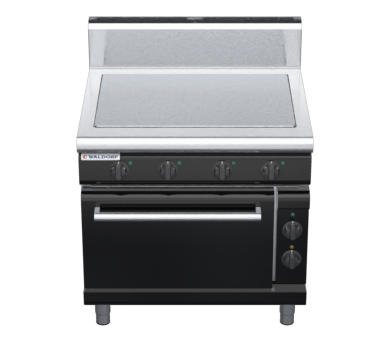 waldorf bold rn8114ech-b0 900mm electric solid top oven range with high splashback