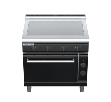 waldorf bold rn8114ecl-b0 900mm electric solid top oven range with low splashback