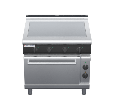 waldorf cue rn8114el-c0 900mm electric solid top oven range with low splashback