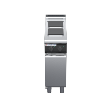 waldorf cue rn8200el-cd-c0 300mm electric cooktop sealed hobs on cabinet base with door and low splashback