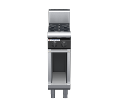 waldorf cue rn8200gh-cb-c0 300mm gas cooktop on cabinet base with high splashback