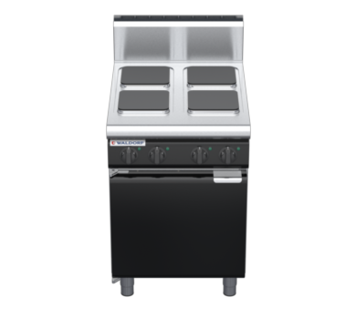 waldorf bold rn8400eh-cd-b0 600mm electric cooktop sealed hobs on cabinet base with door and high splashback
