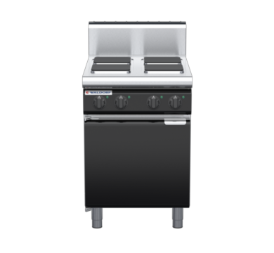 waldorf bold rn8400eh-cd-b0 600mm electric cooktop sealed hobs on cabinet base with door and high splashback