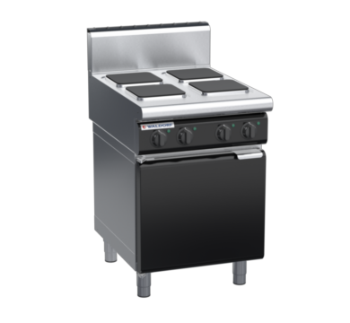 waldorf bold rn8400eh-cd-b0 600mm electric cooktop sealed hobs on cabinet base with door and high splashback