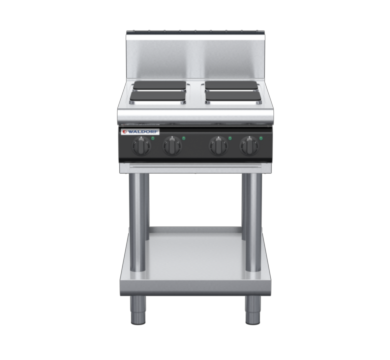 waldorf cue rn8400eh-ls-c0 600mm electric cooktop sealed hobs on leg stand with high splashback