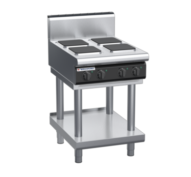 waldorf cue rn8400eh-ls-c0 600mm electric cooktop sealed hobs on leg stand with high splashback