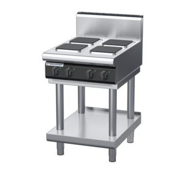 waldorf cue rn8400eh-ls-c0 600mm electric cooktop sealed hobs on leg stand with high splashback