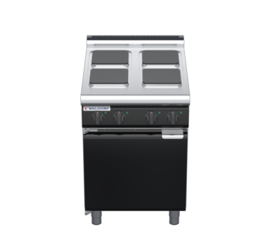 waldorf bold rn8400el-cd-b0 600mm electric cooktop sealed hobs on cabinet base with door and low splashback