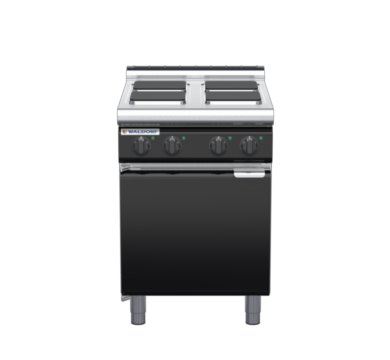 waldorf bold rn8400el-cd-b0 600mm electric cooktop sealed hobs on cabinet base with door and low splashback
