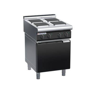 waldorf bold rn8400el-cd-b0 600mm electric cooktop sealed hobs on cabinet base with door and low splashback