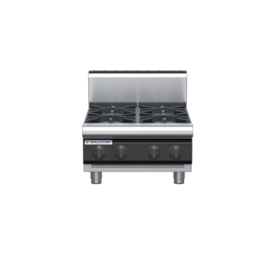 waldorf cue rn8400gh-b-c0 600mm gas cooktop bench model with high splashback