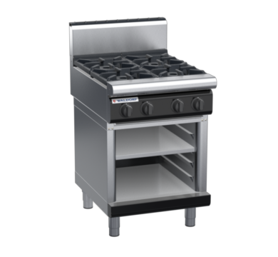 waldorf bold rn8400gh-cb-b0 600mm gas cooktop on cabinet base with high splashback
