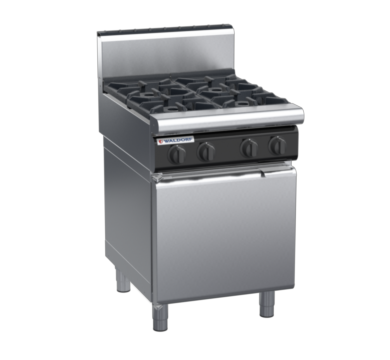 waldorf cue rn8400gh-cd-c0 600mm gas cooktop oncabinet base with door and high splashback