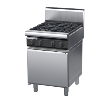 waldorf cue rn8400gh-cd-c0 600mm gas cooktop oncabinet base with door and high splashback