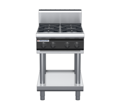 waldorf cue rn8400gh-ls-c0 600mm gas cooktop on leg stand with high splashback