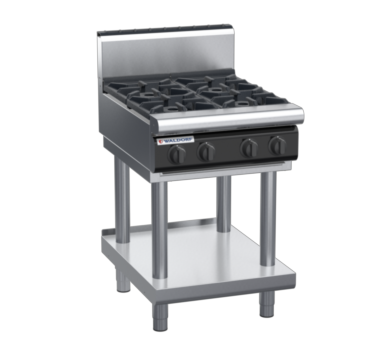 waldorf cue rn8400gh-ls-c0 600mm gas cooktop on leg stand with high splashback