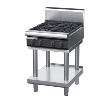 waldorf cue rn8400gh-ls-c0 600mm gas cooktop on leg stand with high splashback