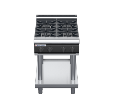 waldorf cue rn8400gl-ls-c0 600mm gas cooktop on leg stand with low splashback