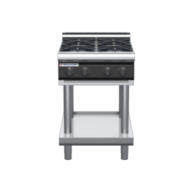 waldorf cue rn8400gl-ls-c0 600mm gas cooktop on leg stand with low splashback