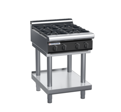 waldorf cue rn8400gl-ls-c0 600mm gas cooktop on leg stand with low splashback