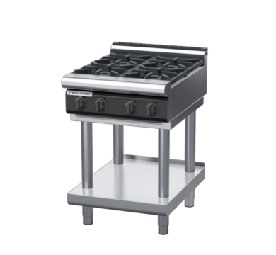 waldorf cue rn8400gl-ls-c0 600mm gas cooktop on leg stand with low splashback