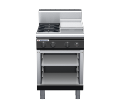 waldorf bold rn8403gh-cb-b0 600mm gas cooktop on cabinet base with high splashback