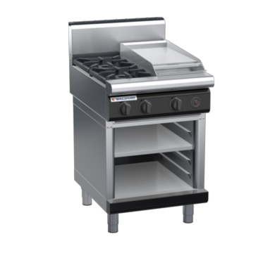 waldorf bold rn8403gh-cb-b0 600mm gas cooktop on cabinet base with high splashback