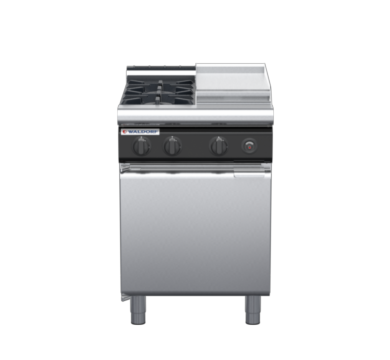 waldorf cue rn8403gl-cd-c0 600mm gas cooktop oncabinet base with door and low splashback