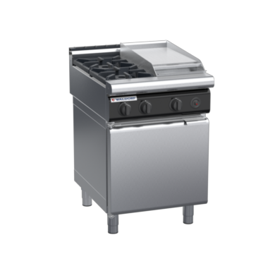 waldorf cue rn8403gl-cd-c0 600mm gas cooktop oncabinet base with door and low splashback