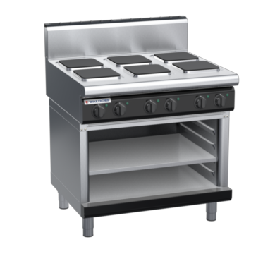 waldorf bold rn8600eh-ob-b0 900mm electric cooktop sealed hobs on open base with high splashback