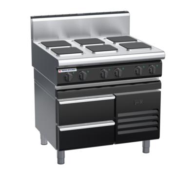 waldorf bold rn8600eh-rb-b0 900mm electric cooktop sealed hobs on refrigerated base with high splashback