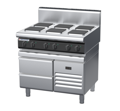 waldorf cue rn8600eh-rb-c0 900mm electric cooktop sealed hobs on refrigerated base with high splashback