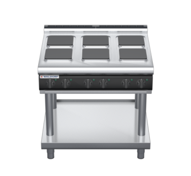 waldorf cue rn8600el-ls-c0 900mm electric cooktop sealed hobs on leg stand with low splashback