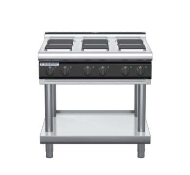 waldorf cue rn8600el-ls-c0 900mm electric cooktop sealed hobs on leg stand with low splashback