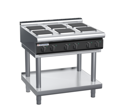 waldorf cue rn8600el-ls-c0 900mm electric cooktop sealed hobs on leg stand with low splashback
