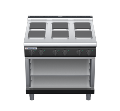 waldorf bold rn8600el-ob-b0 900mm electric cooktop sealed hobs on open base with low splashback