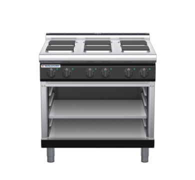 waldorf bold rn8600el-ob-b0 900mm electric cooktop sealed hobs on open base with low splashback
