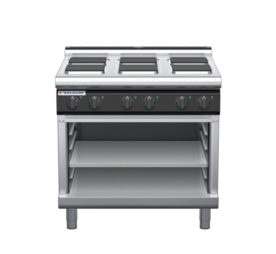 waldorf cue rn8600el-ob-c0 900mm electric cooktop sealed hobs on open base with low splashback