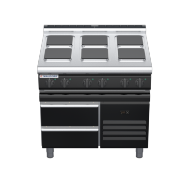 waldorf bold rn8600el-rb-b0 900mm electric cooktop sealed hobs on refrigerated base with low splashback
