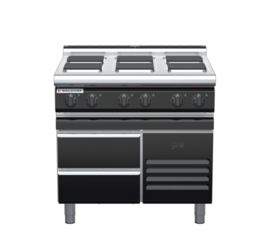 waldorf bold rn8600el-rb-b0 900mm electric cooktop sealed hobs on refrigerated base with low splashback