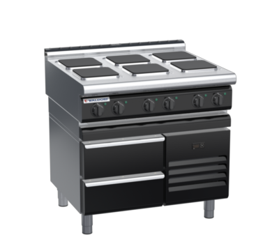 waldorf bold rn8600el-rb-b0 900mm electric cooktop sealed hobs on refrigerated base with low splashback