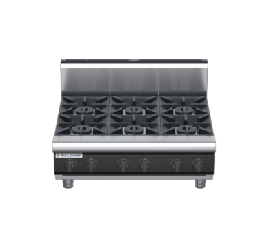 waldorf cue rn8600gh-b-c0 900mm gas cooktop bench model with high splashback