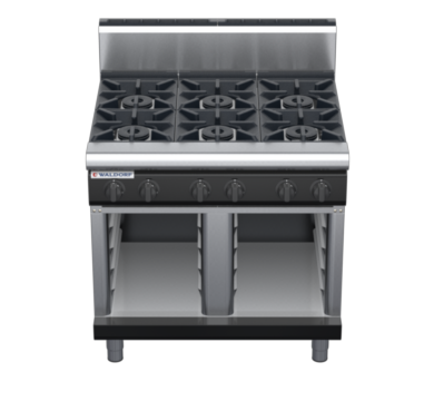 waldorf bold rn8600gh-cb-b0 900mm gas cooktop on cabinet base with high splashback