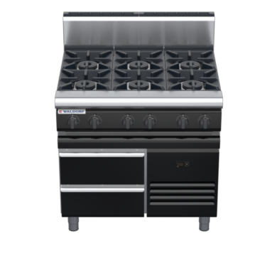 waldorf bold rn8600gh-rb-b0 900mm gas cooktop on refrigerated base with high splashback