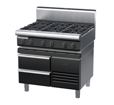 waldorf bold rn8600gh-rb-b0 900mm gas cooktop on refrigerated base with high splashback