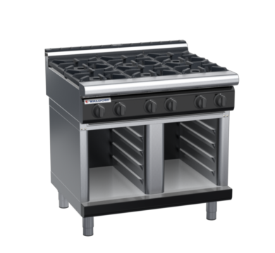 waldorf bold rn8600gl-cb-b0 900mm gas cooktop on cabinet base with low splashback