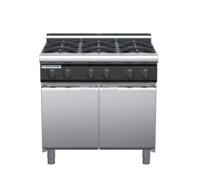 waldorf cue rn8600gl-cd-c0 900mm gas cooktop oncabinet base with door and low splashback