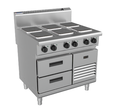 waldorf 800 series rn8600se-rb - 900mm electric cooktop sealed hobs - refrigerated base