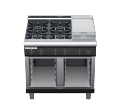 waldorf bold rn8603gl-cb-b0 900mm gas cooktop on cabinet base with low splashback