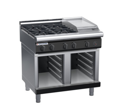 waldorf bold rn8603gl-cb-b0 900mm gas cooktop on cabinet base with low splashback